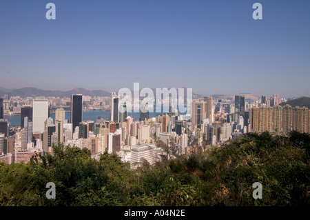 Dh CAUSEWAY BAY HONG KONG hohes Gebäude und Bürohaus Turm Wolkenkratzer Stadt Hochhaus Wolkenkratzer Stockfoto