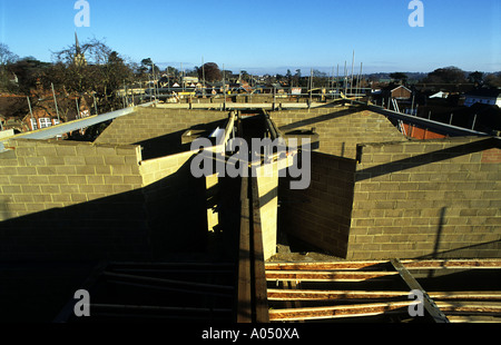 Stadtzentrum Geschäfte und Wohnungen im Bau in Woodbridge, Suffolk, UK. Stockfoto