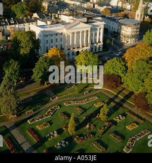 Queens Hotel Imperiale Gärten Cheltenham Cotswolds Luftbild Stockfoto