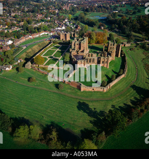 Kenilworth Castle ruins UK Luftbild Haus Robert Earl Dudley Favorit von Queen Elizabeth 1 Stockfoto