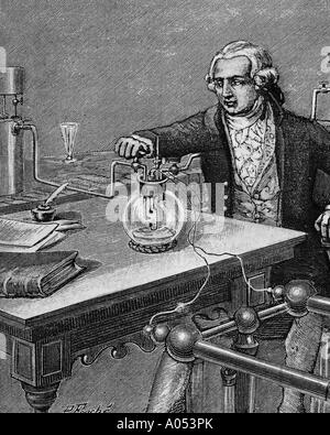 ANTOINE LAURENT LAVOISIER französischer Chemiker 1743-1794 - siehe Beschreibung unten Stockfoto