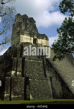 Tempel II, Tikal, El Petén, Guatemala Stockfoto