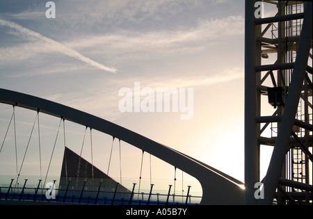 Die Lowry-Brücke, Salford Quays, über den Manchester Ship Canal, Manchester, UK Stockfoto