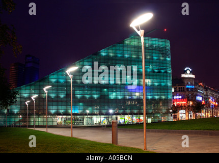 Urbis bei Nacht, Kathedrale, Manchester, UK Stockfoto