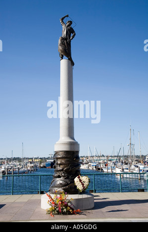 Seattle Fishermens Memorial Fischer Terminal Hafen von Seattle Washington State USA Stockfoto