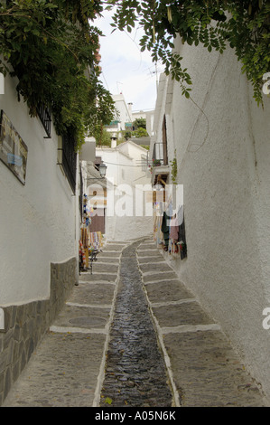 Calle Tipica Pueblo de Pampaneira la Alpujarra Granada Andalusien España Stockfoto