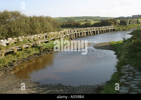 Irland County Mayo Killeen Bunlahinch Klöppel Brücke über Carrownisky Stockfoto