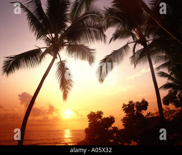 USA - HAWAII: Sonnenuntergang an der Kona-Küste auf der Big Island Stockfoto