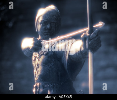 GB-NOTTINGHAM: Robin Hood Statue Stockfoto