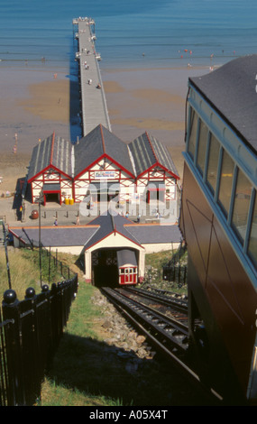 Standseilbahn Eisenbahn und des 19. Jahrhunderts viktorianischen Pier, Saltburn-by-the-Sea, Cleveland, England, UK Stockfoto