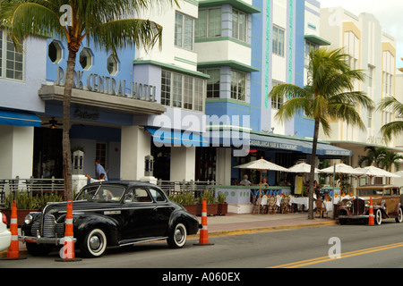 Hotels in Miami Beach Florida USA am Ocean Drive von Lummus Park Art Deco District von Miami Beach zu sehen Stockfoto