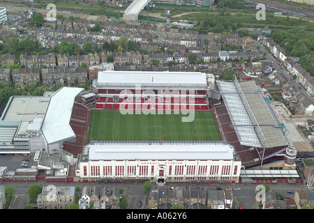 Luftaufnahme des Arsenal Football Club in London zeigt die Highbury-Stadion ist die Heimat der "Gunners" oder die Gooners Stockfoto