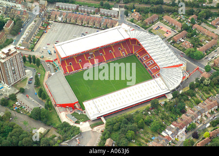 Luftaufnahme von Charlton Athletic Football Club in London, auch bekannt als das Tal und ist Heimat der Benitez oder die Valliants Stockfoto