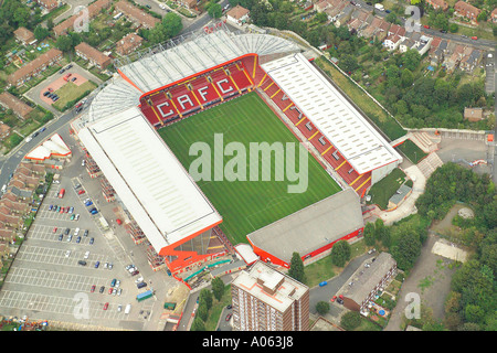 Luftaufnahme von Charlton Athletic Football Club in London, auch bekannt als das Tal und ist Heimat der Benitez oder die Valliants Stockfoto