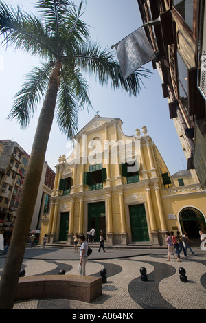 Sao Lourenco Kirche in Largo de Senado Square in Macau. Süd-Ost-Asien Stockfoto