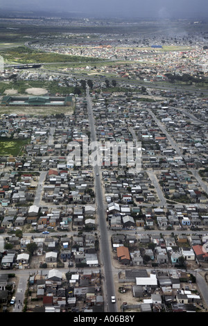 Luftaufnahme des Township in Südafrika Stockfoto