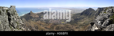 Kapstadt-Panorama, Blick vom Tafelberg Stockfoto