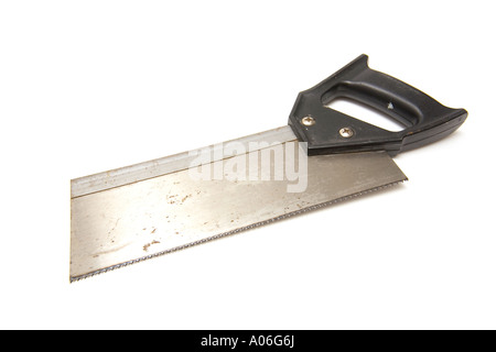 Tenon Säge isoliert auf einem weißen Studio-Hintergrund. Stockfoto