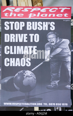 Anti Bush Plakat im I Count Klima Änderung Kundgebung in London, UK Stockfoto