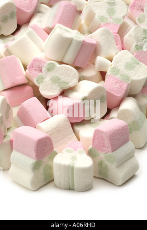 Süße Marshmallow rosa grün weißen Süßwaren Wüste Stockfoto