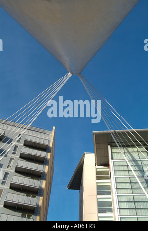 Trinity Brücke Santiago Calatrava Deansgate Salford England UK United Kingdom GB Großbritannien EU Europäische Union Europa Stockfoto