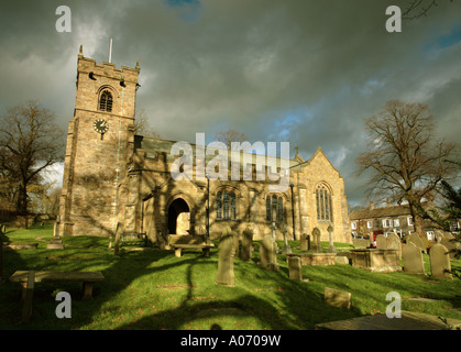 Downham, Lancashire, St Leonards Church in Ribble Valley, UK, Europa Stockfoto