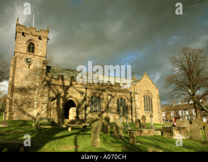 Downham, Lancashire, St Leonards Church in Ribble Valley, UK, Europa Stockfoto