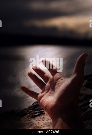 Hand öffnen Stockfoto