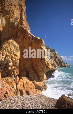 Felsige Küste und Klippen Javea zurückgreifen Xabia Costa Blanca Spanien Europa Stockfoto
