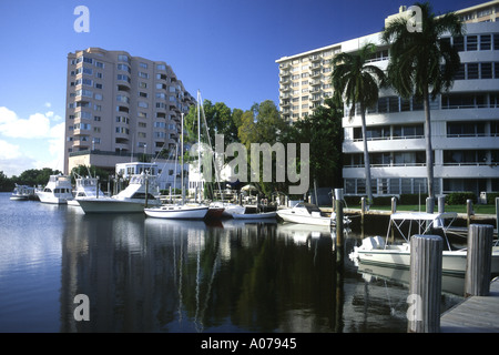 Ufergegendhäuser Florida Fort Lauderdale, USA Stockfoto