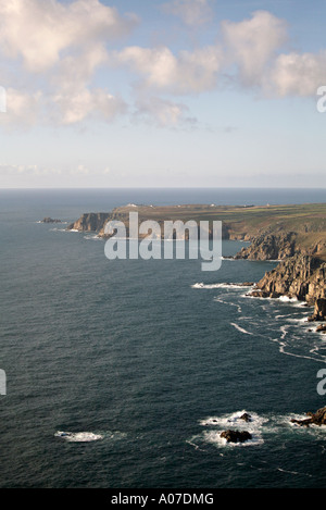 Luftaufnahme von Lands End und Cape Cornwall UK Stockfoto