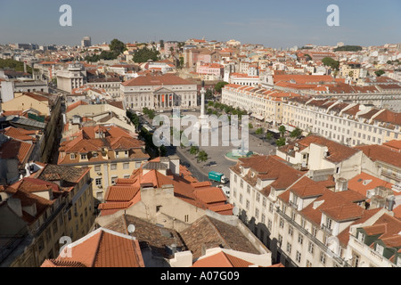 Lissabon Portugal Rossio Praça Dom Pedro IV Stockfoto