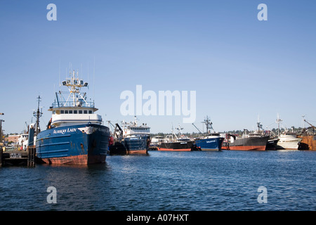 Kommerziellen Fischerboote vertäut im Hafen von Port of Seattle Washington State USA Stockfoto