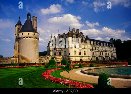 Chateau de Chenonceau, chenonceau Chateau, französische Schloss, das Dorf Chenonceaux, Tal der Loire, Indre-et-Loire, Region Centre, Frankreich Stockfoto