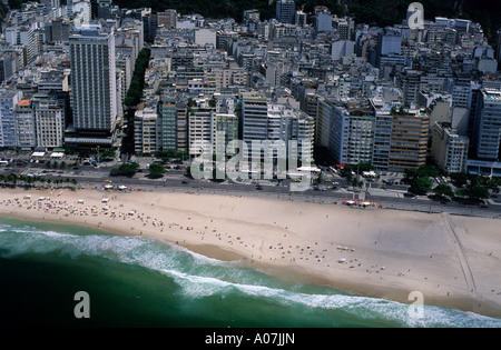 Rio Othon Palace Hotel am Strand von Copacabana, Atlantic Avenue (Avenida Atlantica), Rio De Janeiro, Brasilien. Stockfoto