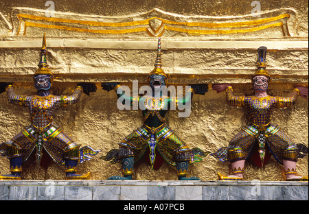 Drei Dämonen Tempel des Smaragd-Buddha-Bangkok 3 Stockfoto