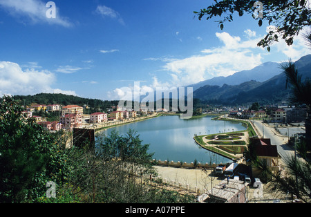 Blick über See Sapa Vietnam Stockfoto