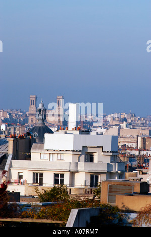 Paris Frankreich, Übersicht Antenne aus Spitze mit Relais "Telefon-Antennen auf den Dächern"Handy-Mast" Stockfoto