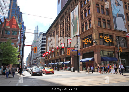 Die Bucht, Kreuzung Queen Street & Yonge St. Stockfoto