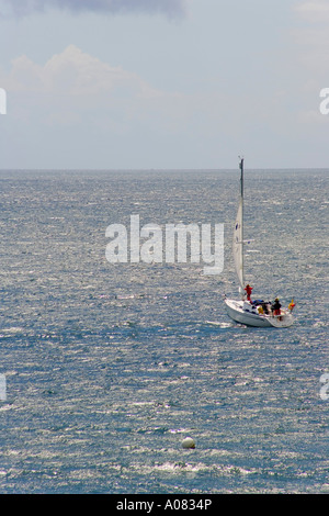 Segelboot Köpfe zu Meer, St. Mawes, Cornwall, England, Großbritannien, Europa Stockfoto