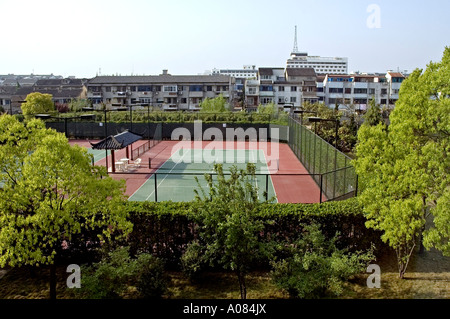 Tennisplätze im Bambushain Ramada, Suzhou Stockfoto