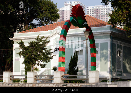 Portugiesische Häuser an der Praia Avenue in Macau Stockfoto