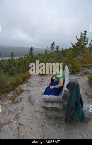 Marina ruht Broad Cove Mtn Trail Cape Breton Highlands NP Stockfoto