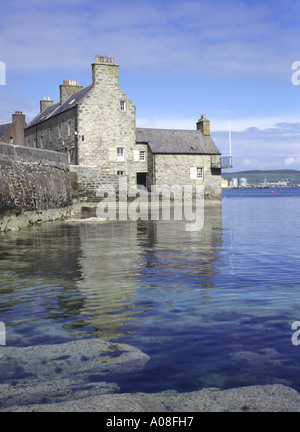 dh-Lerwick-Hafen, LERWICK SHETLAND Waterfront Häuser, und Ufer Stockfoto