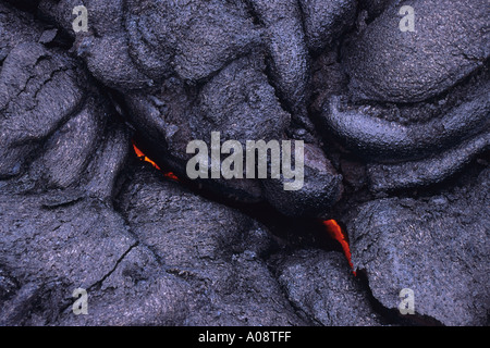 Kühlung und flüssige Lava auf Kilauea - Volcanoes National Park Hawaii Stockfoto