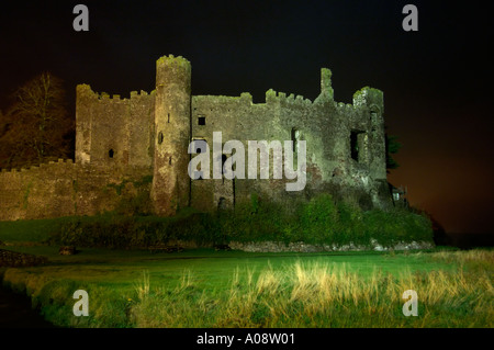 Laugharne Castle, wo Dylan Thomas viele seiner Werke schrieb Stockfoto