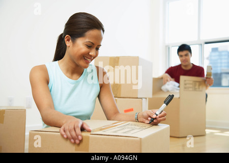 Paar Umzugskartons Stockfoto