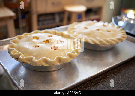 Ungebrannten Pfirsich Kuchen Stockfoto