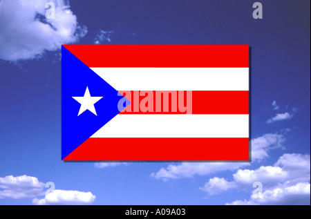 Flagge von Puerto Rico Stockfoto