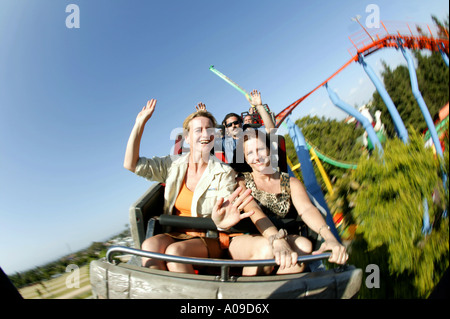 Disneyland Park in Kalifornien, Besucher in Achterbahn Disneyland Anaheim-Los Angeles-Kalifornien-USA Stockfoto